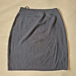 Wool Knit Mini Skirt Size Small Medium Navy blue Vintage 70s 80s Lambswool